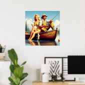 Retro Geviste illustratie Poster (Thuiskantoor)