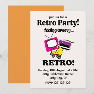 Retro gevoel groovy retro kaart