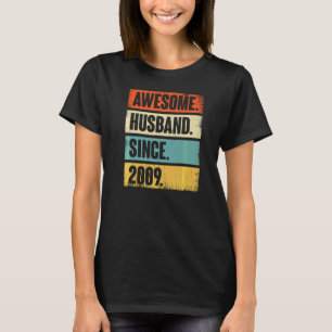 Retro Geweldige man sinds 2009 13 Wedding Aniver T-shirt