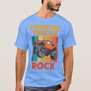 Retro Geweldige Monster Trucks Rock Tricks Stunts T-shirt