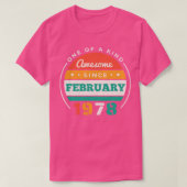 Retro Geweldige sinds februari 1978 Verjaardag Vin T-shirt (Design voorkant)