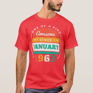 Retro Geweldige sinds januari 1963 Verjaardag Vint T-shirt