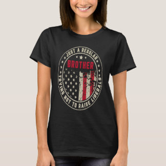 Retro gewoon een gewone broeder die amerieke liber t-shirt