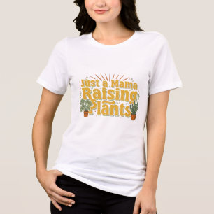 Retro Gewoon een mama die planten kweekt SVG Tri-Blend Shirt