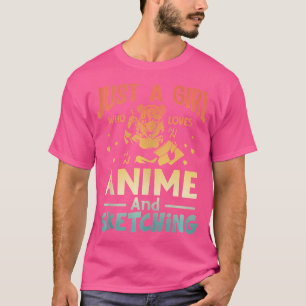 retro gewoon een meisje dat houdt van anime en sk t-shirt