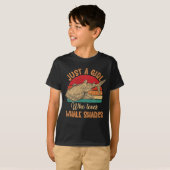 Retro gewoon een meisje dat van walvishaaien  houd t-shirt (Voorkant volledig)