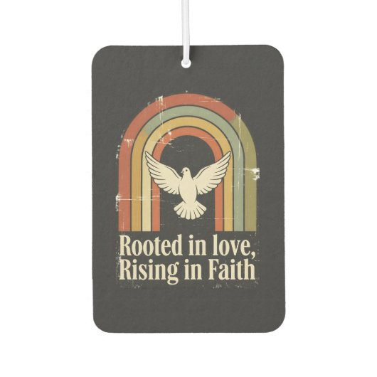 Retro geworteld en stijgend geloofsontwerp luchtverfrisser (Voorkant)