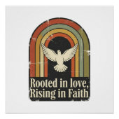 Retro geworteld en stijgend geloofsontwerp perfect poster (Voorkant)