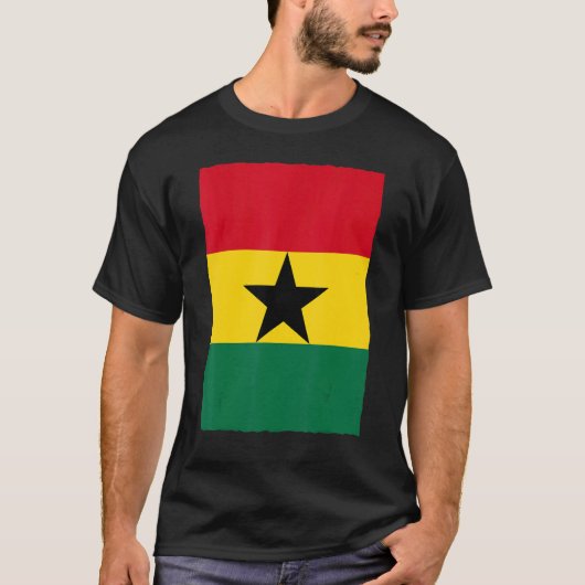 Retro Ghanese nationale vlag Ghana T-shirt (Voorkant)