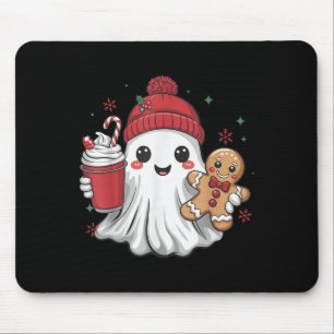 Retro Ghost Beanie Kerstvakantie Xmas Koffie G Muismat