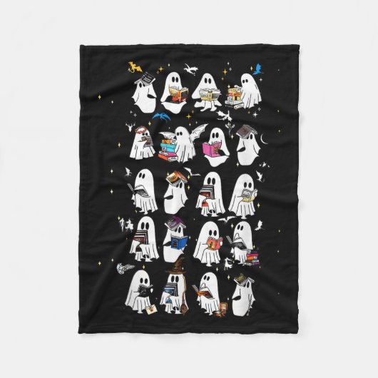 Retro Ghost Book Fantasy Series Halloween Boek Lie Fleece Deken (Voorkant)