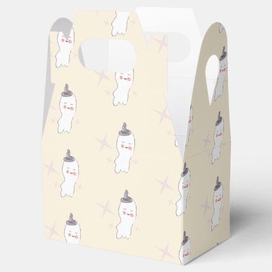 Retro Ghost Doodle Halloween Patroon Bedankdoosjes (Geopend)