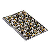 Retro Ghost Flowers Halloween Seamless Pattern Notitieboek (Rechterzijde)