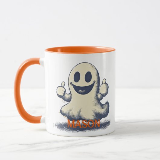 Retro Ghost Halloween Mok – Spooky & Fun Vibes (Links)