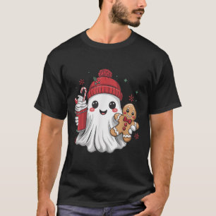 Retro Ghost Muts Kerst Vakantie Kerstmis Koffie G T-shirt