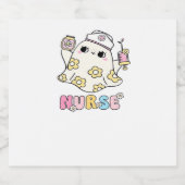 Retro Ghost Nurse Halloween Design Classic T-Shirt Sparkling Wijnetiket (Enkel label)