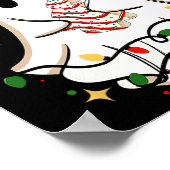 Retro Ghost Santa Kerstvakantie Kerstman Hoed Poster (Hoek)