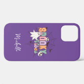 Retro Ghost Spooky Vibes gepersonaliseerd Case-Mate iPhone Case (Achterkant (horizontaal))