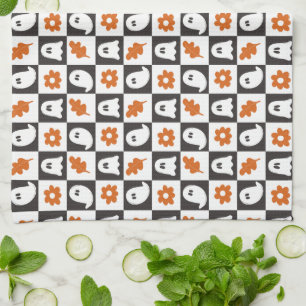 Retro Ghosts Halloween Schattigee Pastel Ghost K Theedoek
