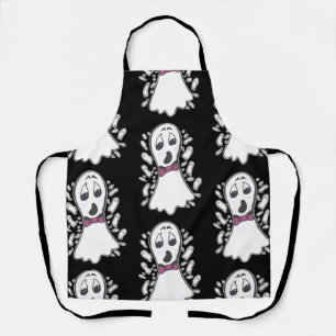 Retro Ghosts Patroon Halloween  Cartoon Schort