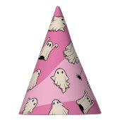 Retro Ghosts Pink Halloween Feesthoedjes (Rechts)