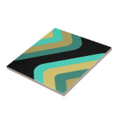 Retro Giant Diamonds Turquoise Gold Tegeltje (Zijkant)