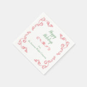 Retro Gingerbread Candy Cane Border Holiday Servetten (Hoek)