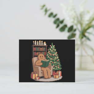 Retro-gingerbrood-leesboeken Kerstmis-leraar Feestdagenkaart