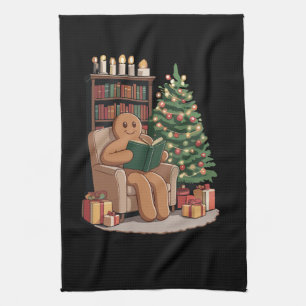 Retro-gingerbrood-leesboeken-Kerstmis-leraar Theedoek