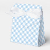 Retro Gingham Baby Blue Bedankdoosjes (Voorkant Zijde)