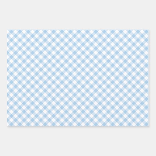 Retro Gingham Baby Blue Inpakpapier Vel (Voorkant 2)