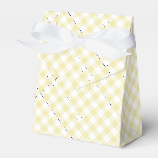 Retro Gingham Boter Geel Bedankdoosjes (Voorkant Zijde)