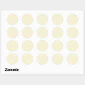 Retro Gingham Boter Geel Ronde Sticker (Vel)