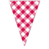 Retro Gingham Framboos  Vlaggetjes (Tweede vlag)