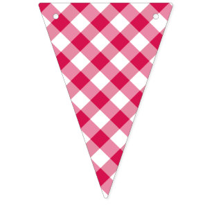 Retro Gingham Framboos Vlaggetjes