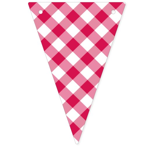 Retro Gingham Framboos  Vlaggetjes (Eerste vlag)