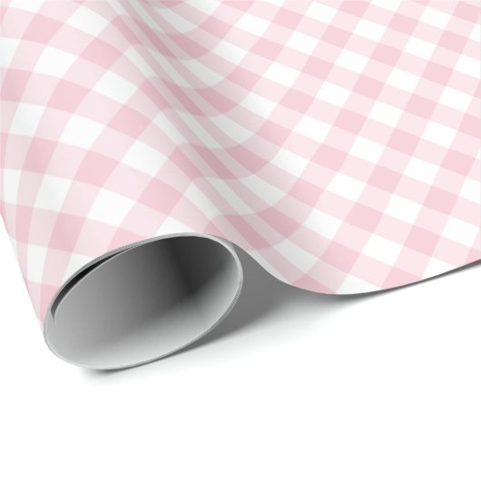Retro Gingham Pink Cadeaupapier (Rol Hoek)