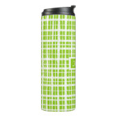 Retro Gingham Pset Pattern Lime Green Thermosbeker (Gedraaid links)