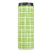Retro Gingham Pset Pattern Lime Green Thermosbeker (Achterkant)