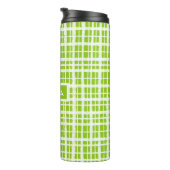 Retro Gingham Pset Pattern Lime Green Thermosbeker (Geroteerd rechts)