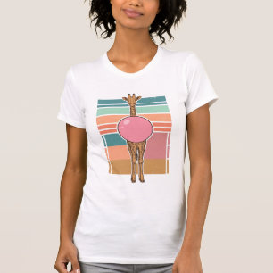 Retro Giraffe Bubblegum Graveer Shirt Ontwerp_1