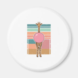 Retro Giraffe Bubblegum Graveer Shirt Ontwerp_1 Magneet