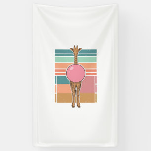 Retro Giraffe Bubblegum Graveer Shirt Ontwerp_1 Spandoek