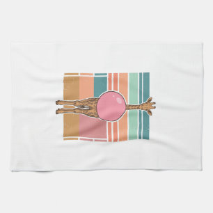 Retro Giraffe Bubblegum Graveer Shirt Ontwerp_1 Theedoek