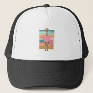 Retro Giraffe Bubblegum Graveer Shirt Ontwerp_1 Trucker Pet