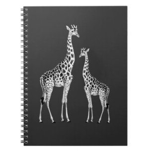 Retro Giraffe Funny Safari Animal Art Notitieboek