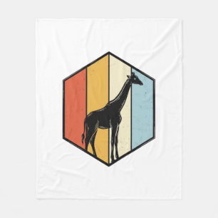 Retro Giraffe Geometrische Safari Vector T-shirt_1 Fleece Deken
