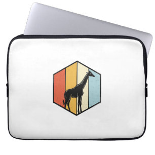 Retro Giraffe Geometrische Safari Vector T-shirt_1 Laptop Sleeve