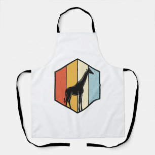 Retro Giraffe Geometrische Safari Vector T-shirt_1 Schort