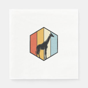 Retro Giraffe Geometrische Safari Vector T-shirt_1 Servet